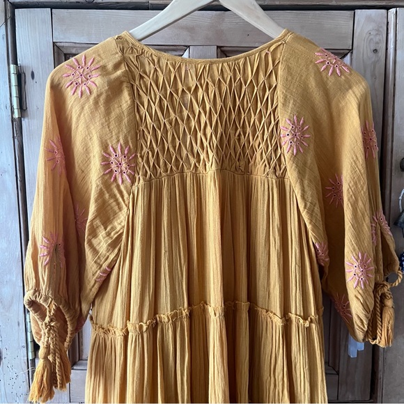 🔶Free People Celestial Skies Midi Dress Marigold, size S 🔶 - Picture 9 of 13